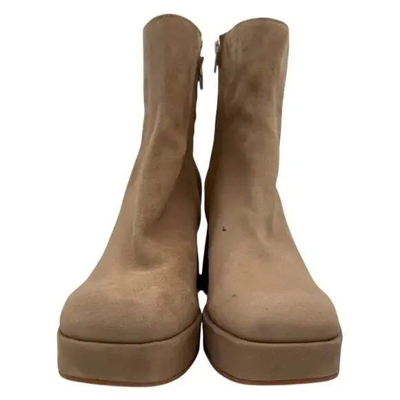 NEW with IMPERFECTIONS Dolce Vita Block Heel Boot Size 8 Tan Suede - Picture 2 of 10